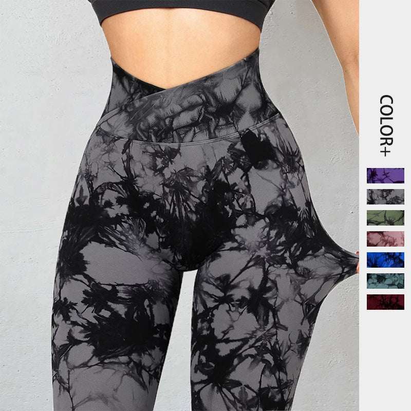 Seamless Tie Dye Leggings Women Yoga Pants for Fitness & Running
