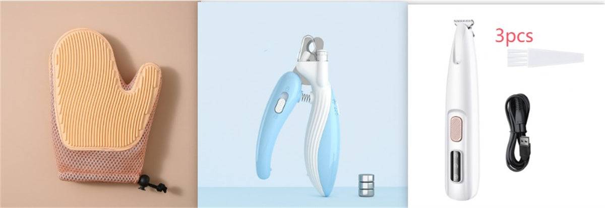 Pets Dog Paw Trimmer - LED Light Waterproof Grooming Clippers