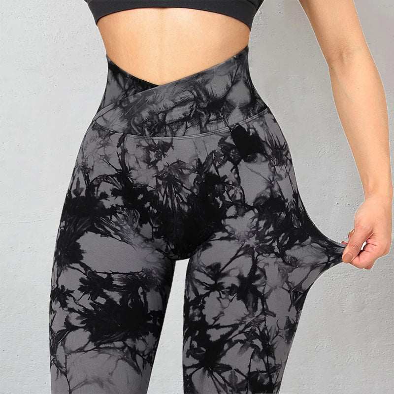 Seamless Tie Dye Leggings Women Yoga Pants for Fitness & Running