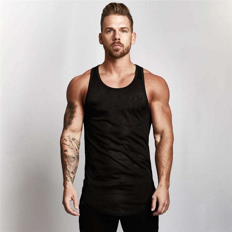 Gym Clothes Tank Top Sportswear Vest Men - Polyester Solid