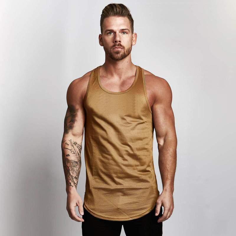 Gym Clothes Tank Top Sportswear Vest Men - Polyester Solid