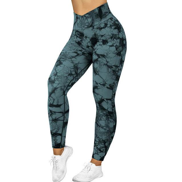 Seamless Tie Dye Leggings Women Yoga Pants for Fitness & Running