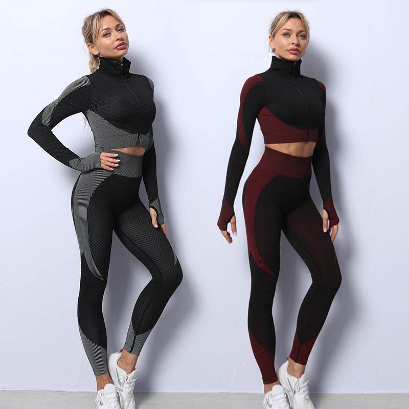 3PCS Yoga Set Seamless Sport Set Women Gym Clothing