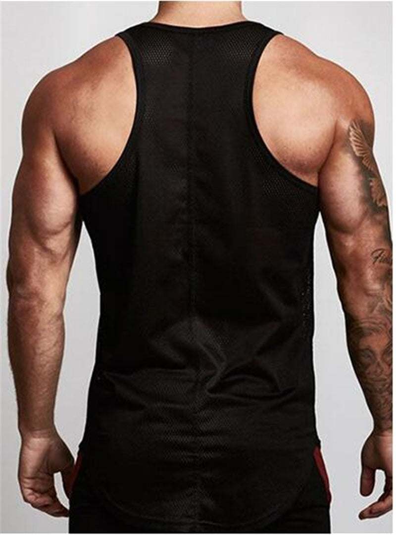 Gym Clothes Tank Top Sportswear Vest Men - Polyester Solid