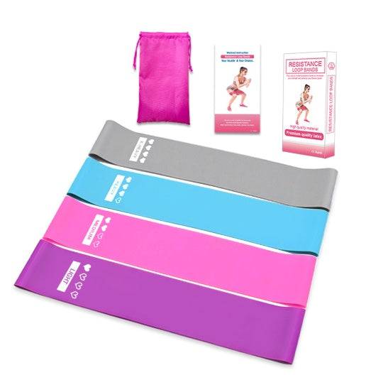 Resistance Bands for Fitness Yoga & Pilates - Elastic Rubber Band Set