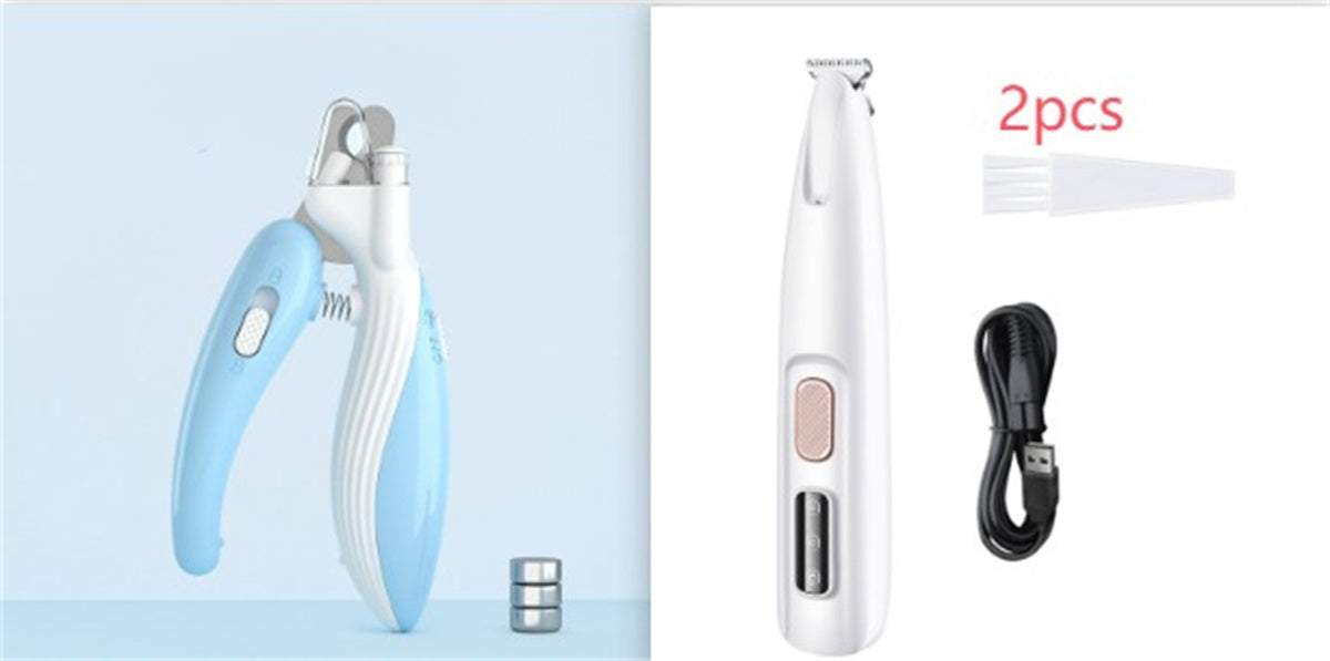 Pets Dog Paw Trimmer - LED Light Waterproof Grooming Clippers