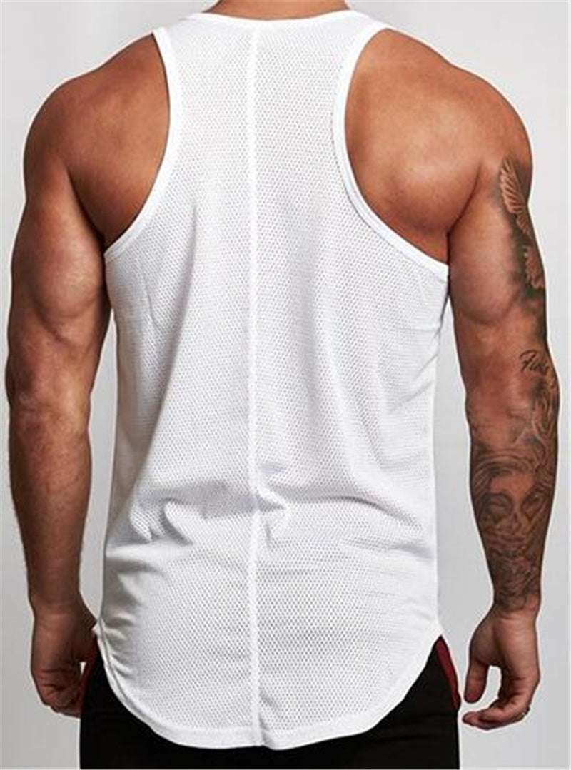 Gym Clothes Tank Top Sportswear Vest Men - Polyester Solid