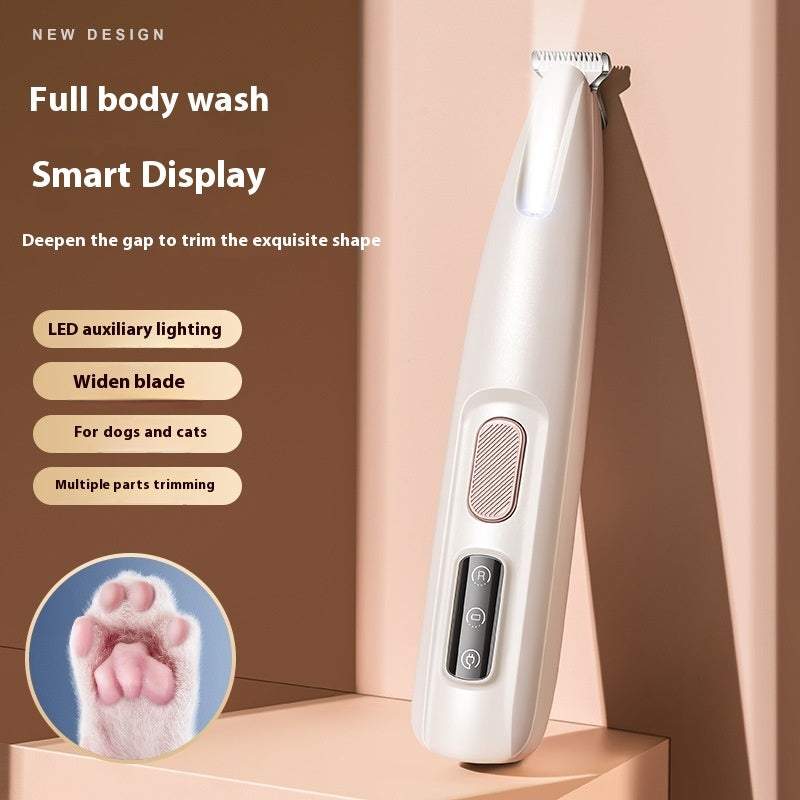 Pets Dog Paw Trimmer - LED Light Waterproof Grooming Clippers