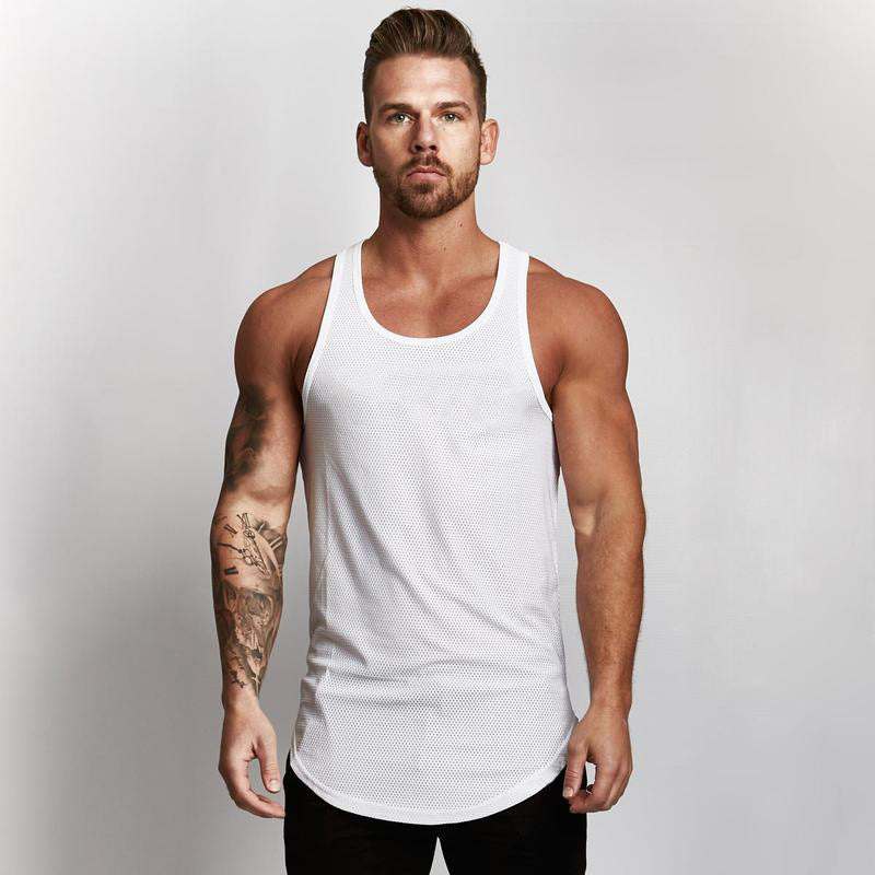 Gym Clothes Tank Top Sportswear Vest Men - Polyester Solid