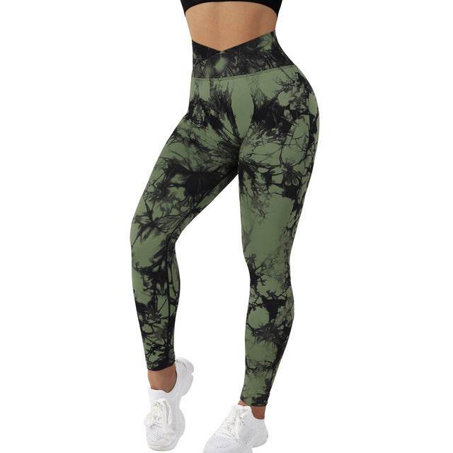 Seamless Tie Dye Leggings Women Yoga Pants for Fitness & Running