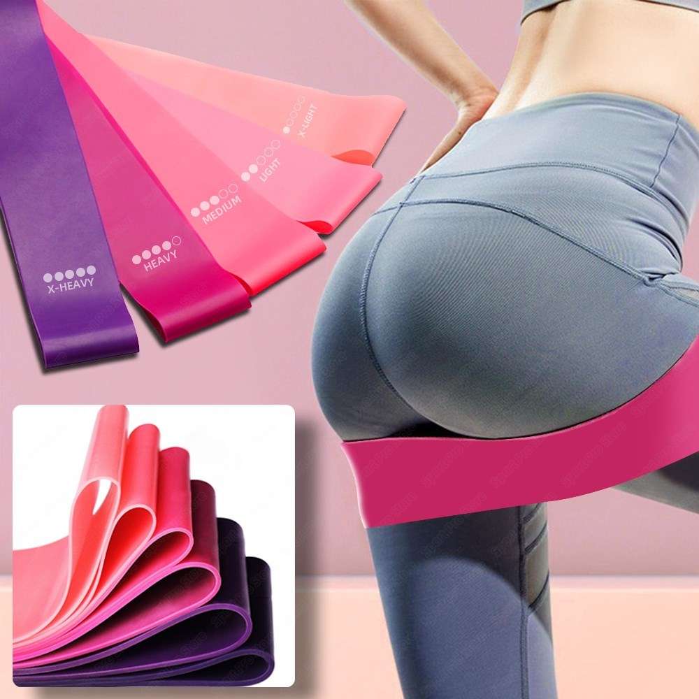 Resistance Bands for Fitness Yoga & Pilates - Elastic Rubber Band Set