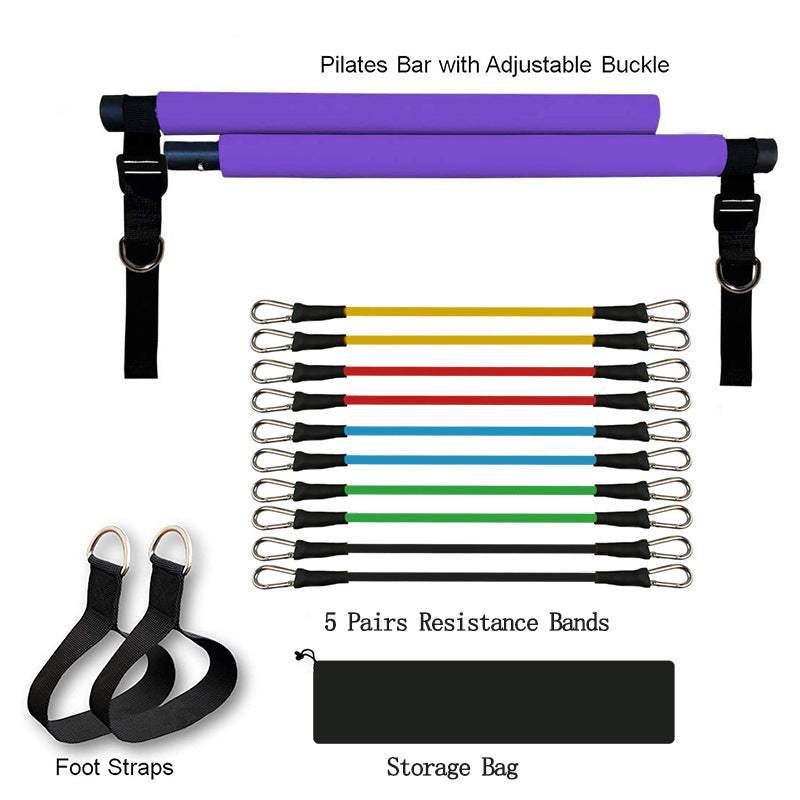 Fitness Yoga Pilates Bar - Portable Gym Resistance Bands
