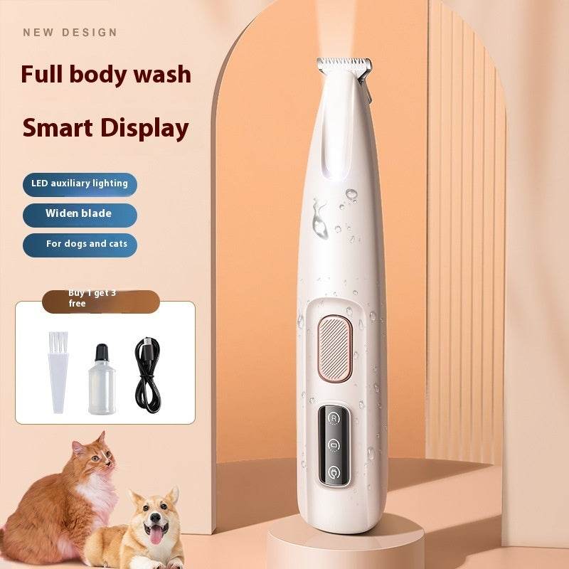 Pets Dog Paw Trimmer - LED Light Waterproof Grooming Clippers