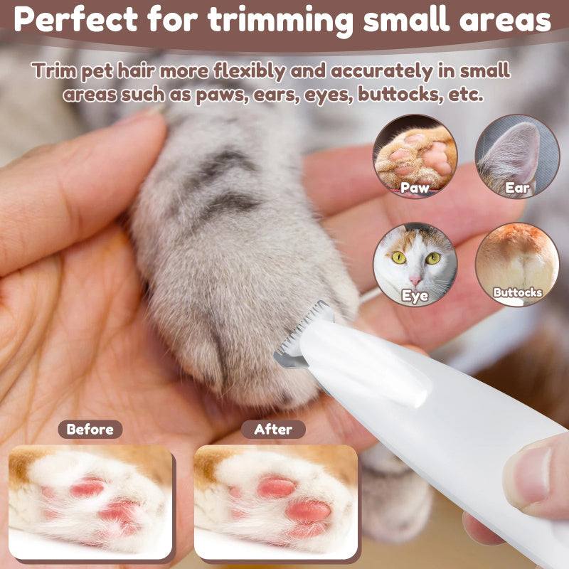 Pets Dog Paw Trimmer - LED Light Waterproof Grooming Clippers