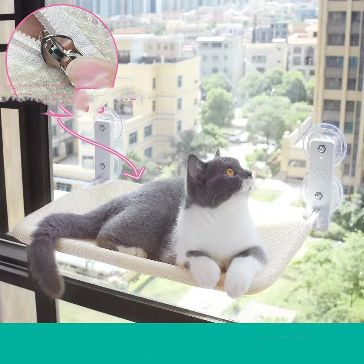 Cat Suction Cup Window Hammock for Pets Plush & Style