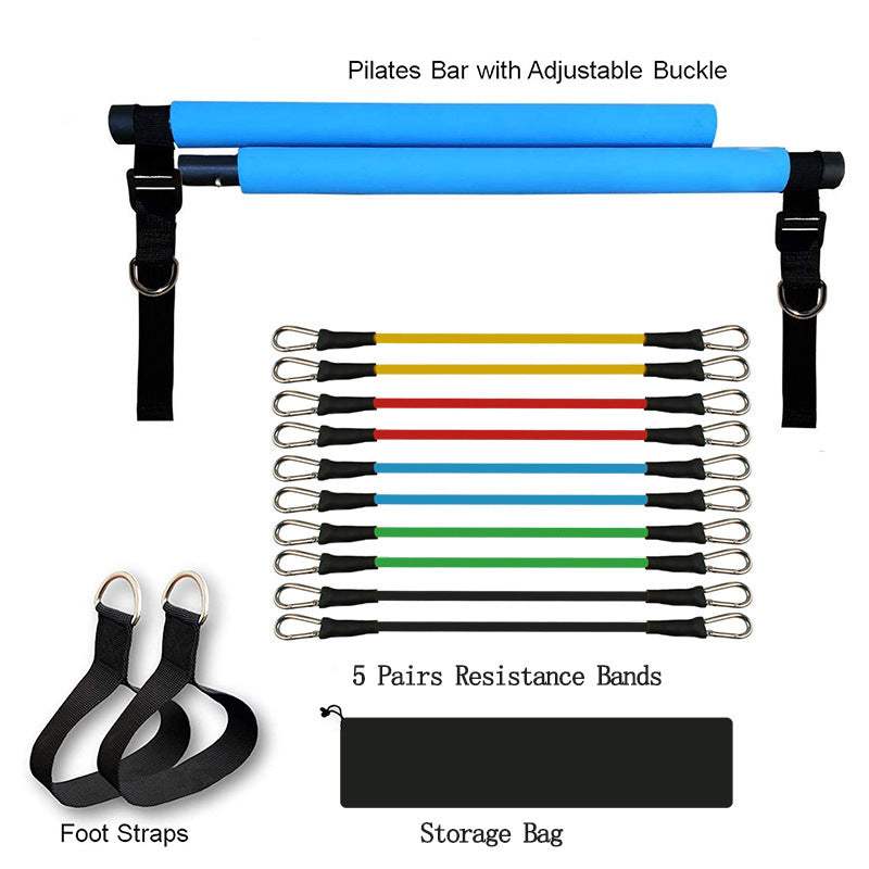 Fitness Yoga Pilates Bar - Portable Gym Resistance Bands