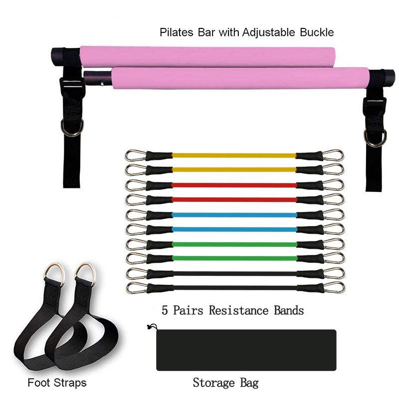 Fitness Yoga Pilates Bar - Portable Gym Resistance Bands