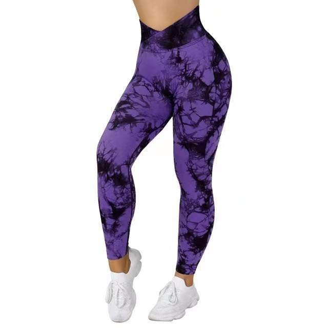 Seamless Tie Dye Leggings Women Yoga Pants for Fitness & Running