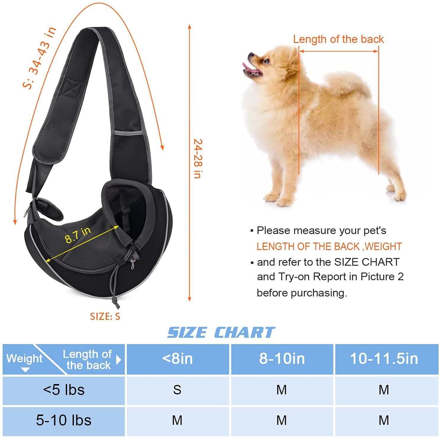 Carrying Pets Bag for Dogs Cats Portable Crossbody Bag
