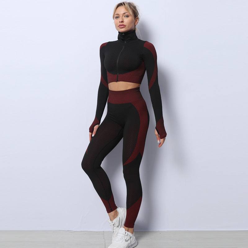 3PCS Yoga Set Seamless Sport Set Women Gym Clothing